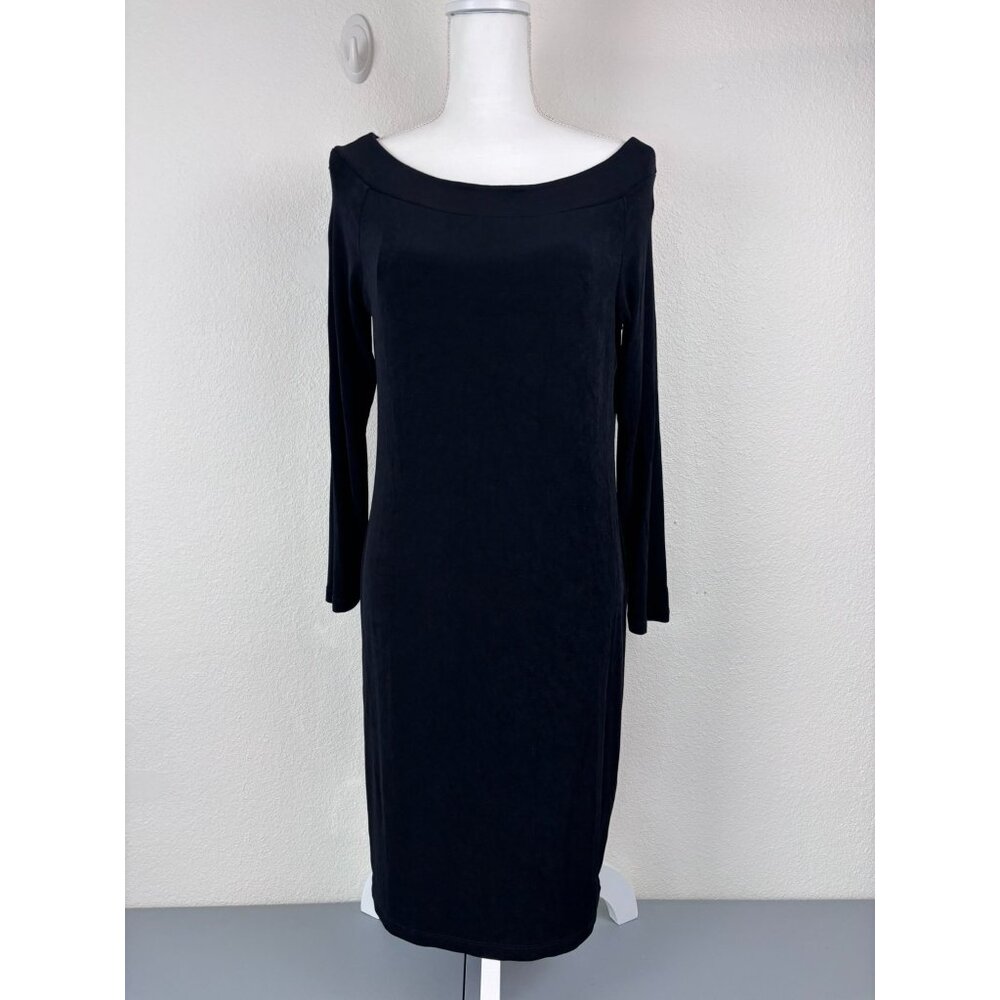 Traveler's by Chico's women's 1 medium‎ black long sleeve knee length dress